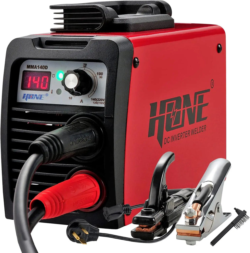 140Amp IGBT Inverter Welder Machine, 110V/220V Digital Display with Hot Start & Anti-Stick for 1/16"-1/8" Rods