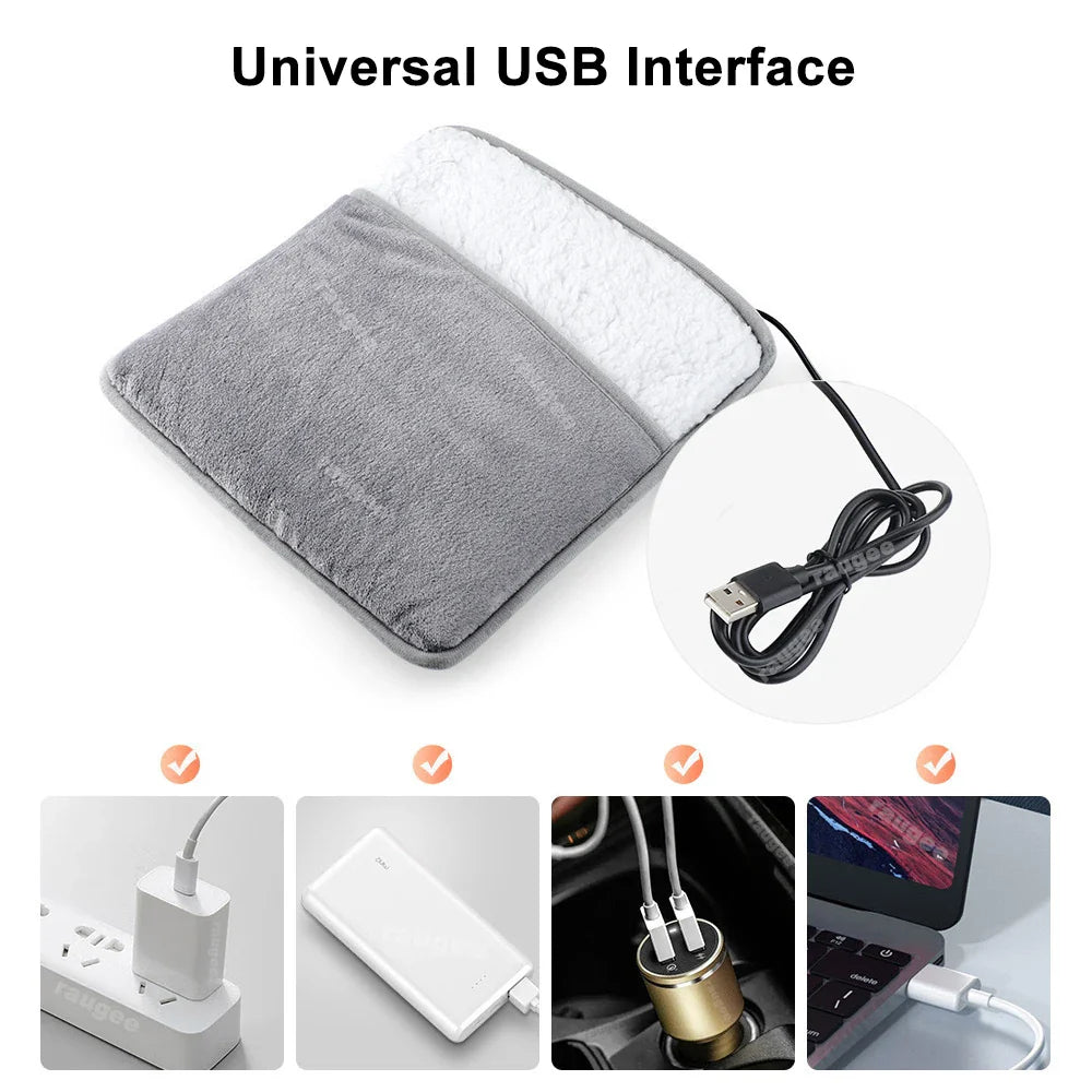 Foot Warmer USB Constant Temperature Foot Heating Pad for Home Bedroom Electric Foot Heater Soft Plush Winter Foot Warmer Mat