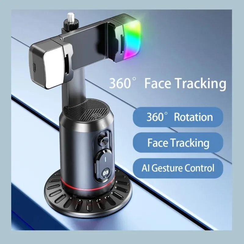 BSLIUFANG 2025 360° Rotation Gimbal Stabilizer Selfie Stick Face Tracking Gimbal With Bluetooth Remote Shutter and Light Holder