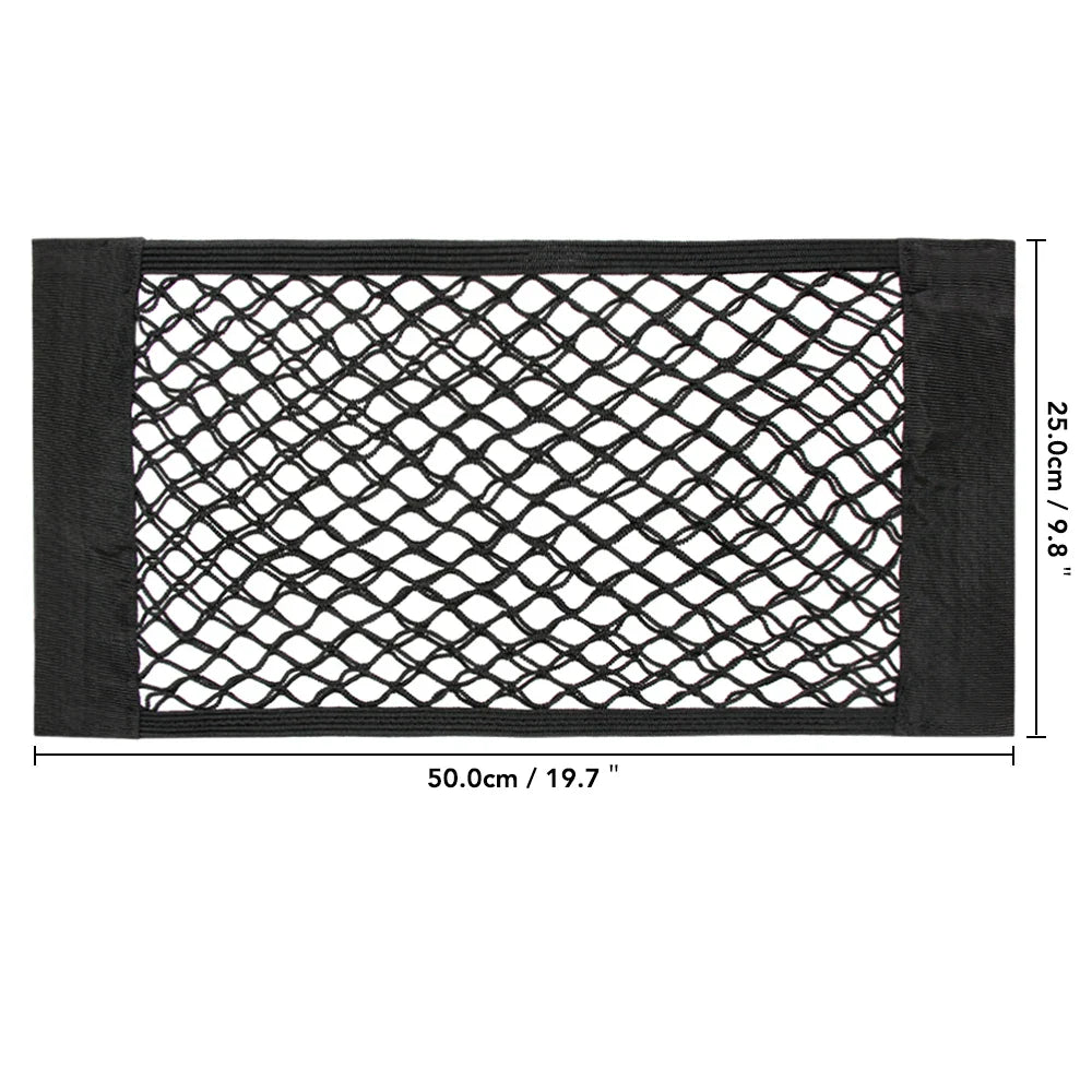 1Pc Car Back Rear Mesh Trunk Seat Elastic String Net  Universal Storage Bag Pocket Cage Auto Organizer Seat Back Bag