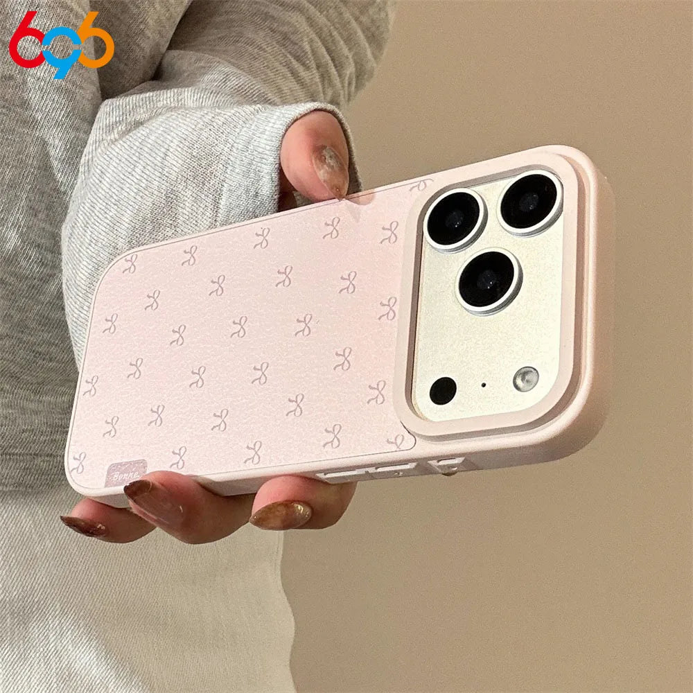 New Pink Cute Bow Phone Case Anti Drop For Iphone 17Promax 17Plus 17 16Pro Max 16Plus 16 15Promax 15plus 15Pro 14Promax 14Pro 13