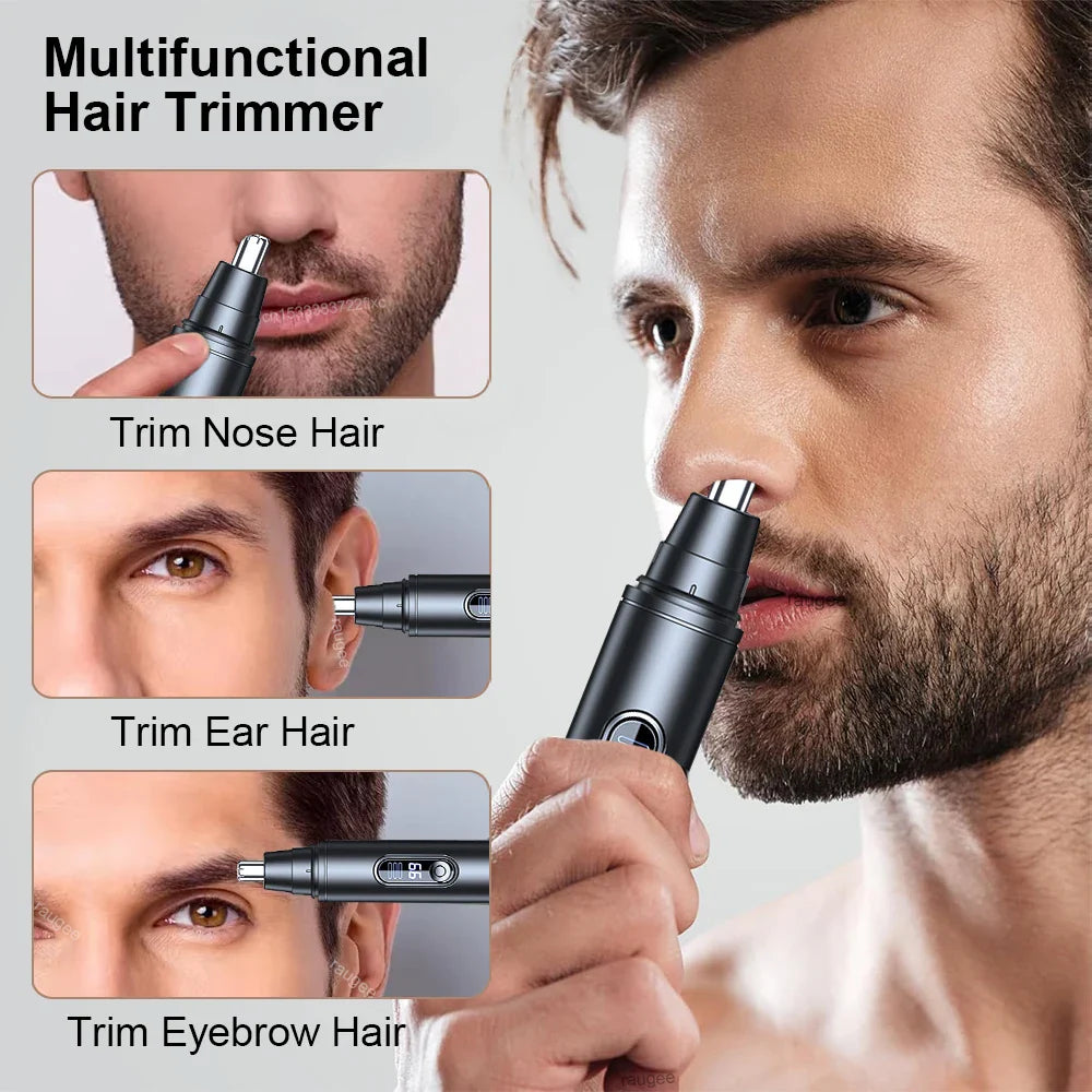 Mini Nose Hair Trimmer Rechargeable Electric Nose Hair Clipper Portable Automatic Shaving for Men Nose Eyebrow Ear Hair Remover