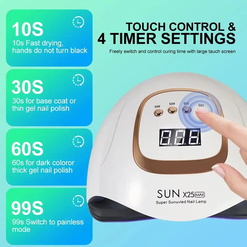 UV Manicure Lamp 110V-240V Induction Drying Lamp Can Be Timed and Quickly Cured Without Blind Spots for Home Use in Nail Salons