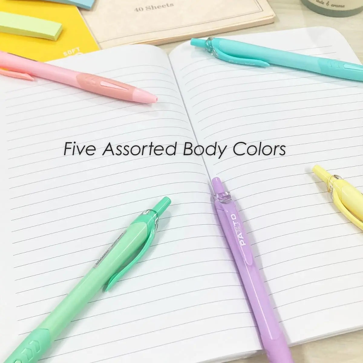 0.5mm Fine Blue Ink Ballpoint Pens, 12-Pack with Smooth Writing & Assorted Colors
