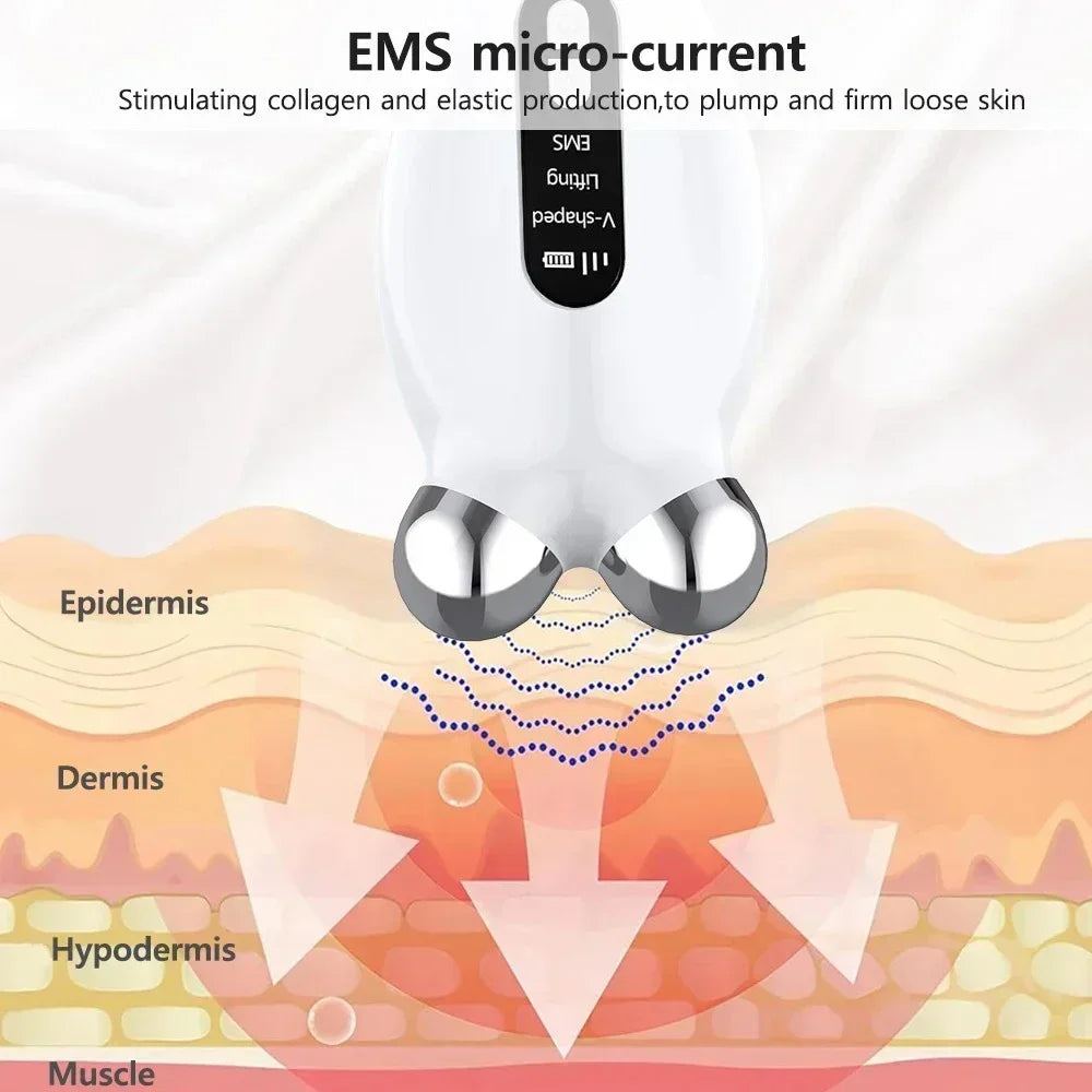 Facial Massager Microcurrent Roller EMS Device For Face Lifting Skin Tighten Rejuvenation Chin Remover Anti Wrikle Double care