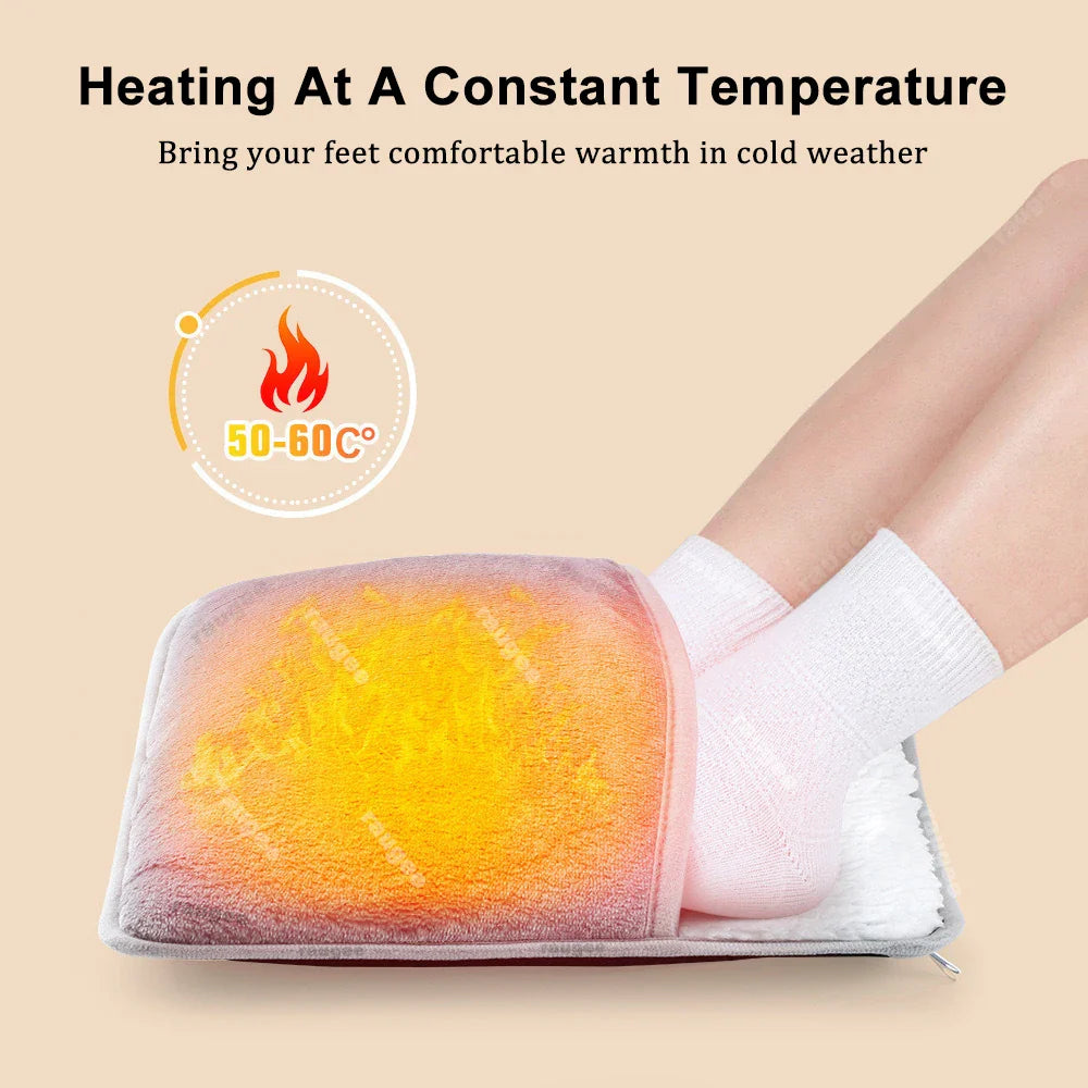 Foot Warmer USB Constant Temperature Foot Heating Pad for Home Bedroom Electric Foot Heater Soft Plush Winter Foot Warmer Mat
