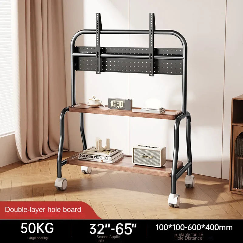 Stainless Steel Rolling Floor Mobile TV Stand for 32-75 Inch LCD LED Screen TVs TV Cart Holds up to 110Lbs Max VESA 600x400mm