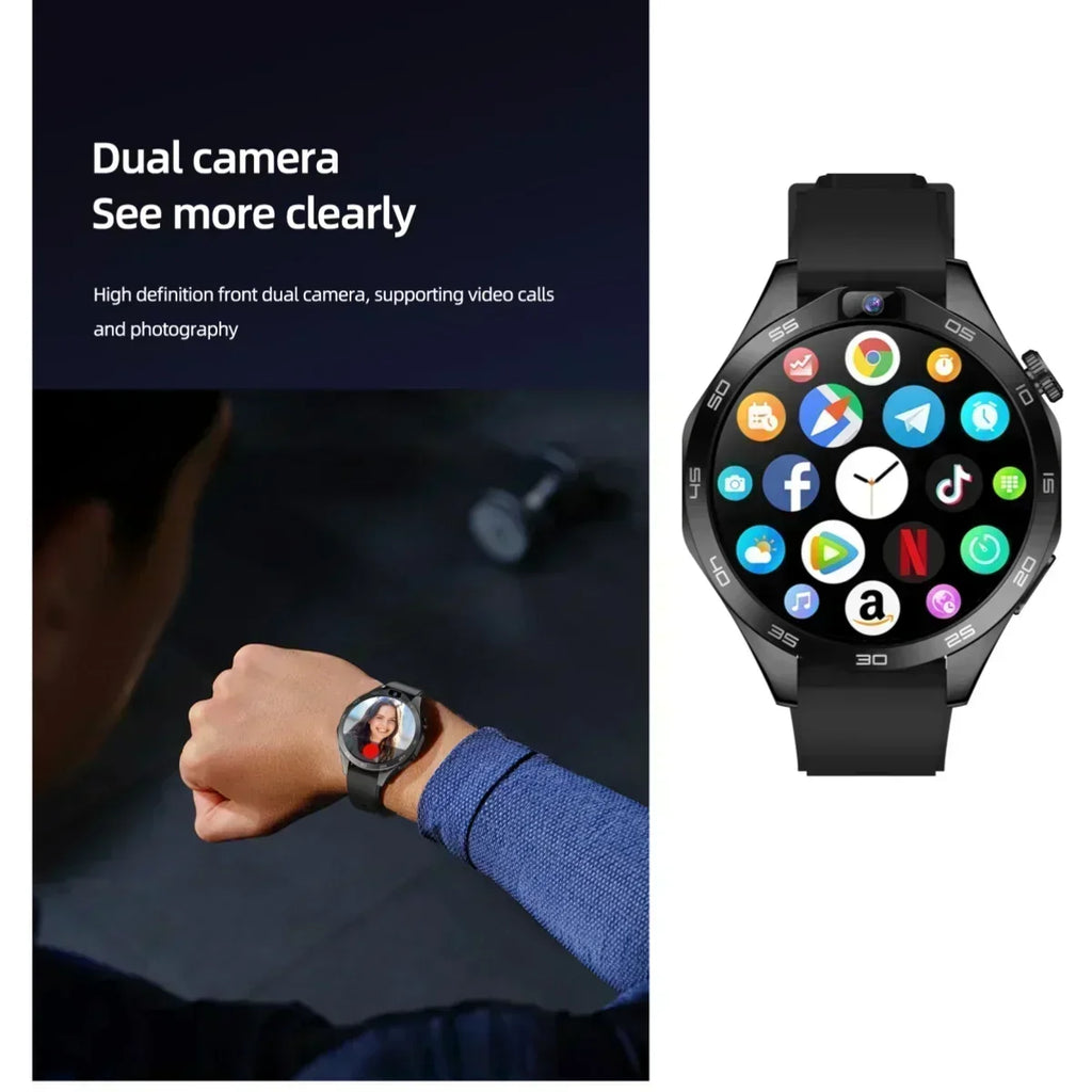 X11 New Android smartwatch 1.85-inch 1380mah battery 200W dual HD cameras GPS WIFI heart rate download APP smartwatch men waomen