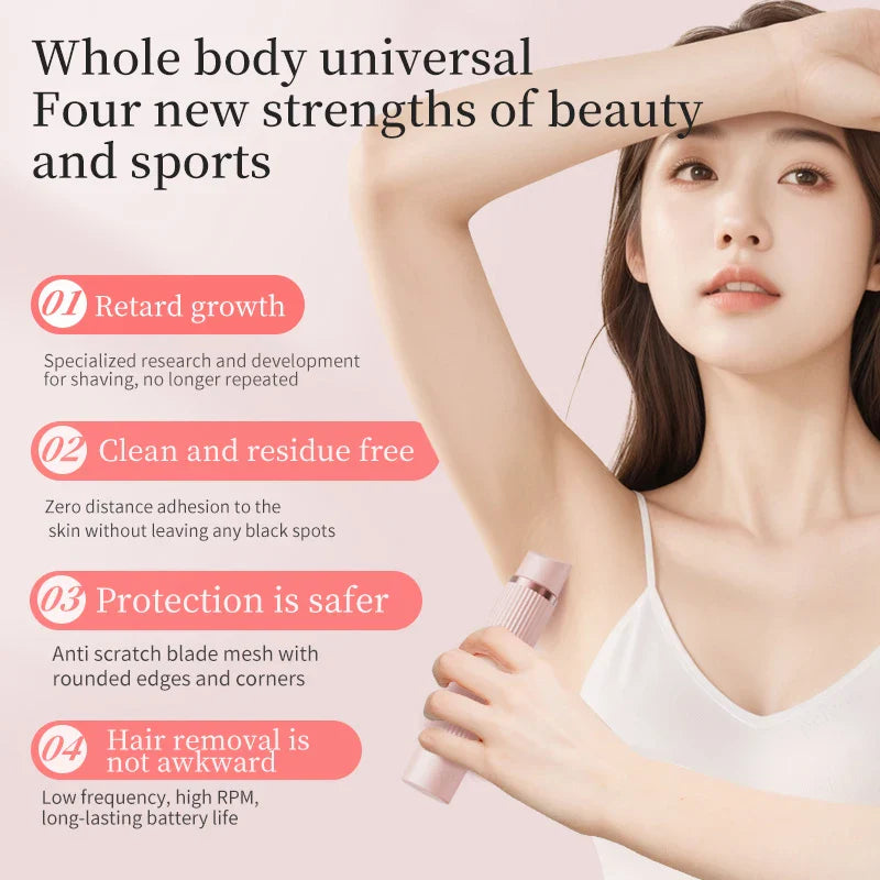 Bikini Trimmer Electric Razor for Women Body Underarm Leg Shaver Female Electric Painless Epilator Facial Mustache Hair Remover