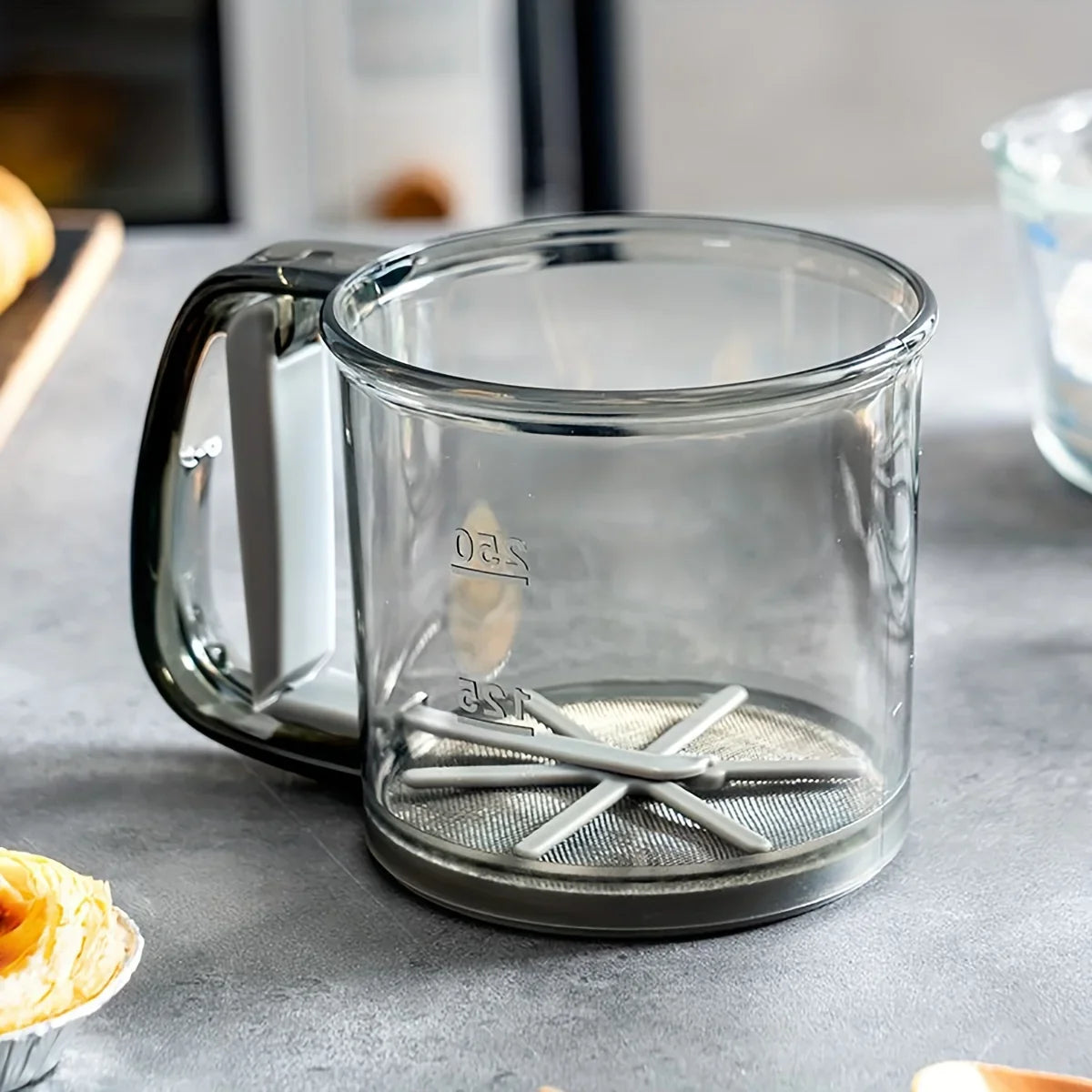 Flour sifter handheld semi-automatic double-decker filter flour baking special sieve kitchen ultra-fine filter cup mesh