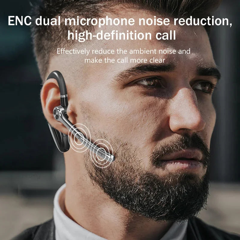 Wireless Headphones With Dual Microphon Bluetooth Earphone ENC Noise Cancelling Hands-free Headset Busines Auriculares Driving