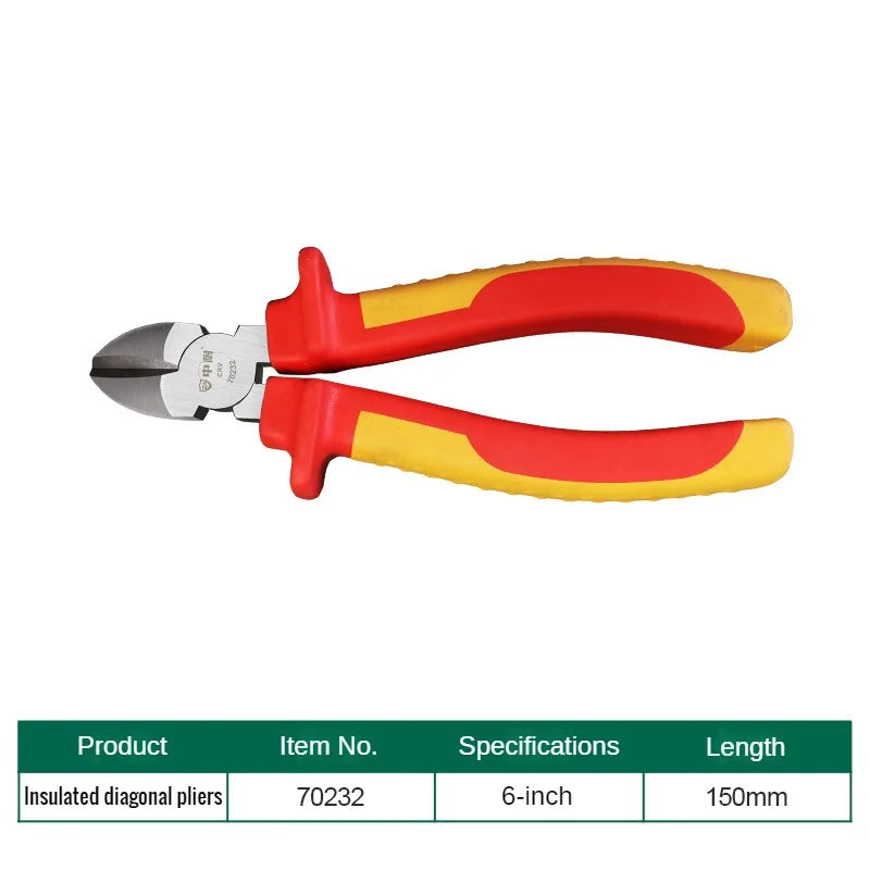 1000V high-voltage multi-purpose insulated electrician 8-inch 6-inch pliers steel wire pliers pointed pliers diagonal pliers