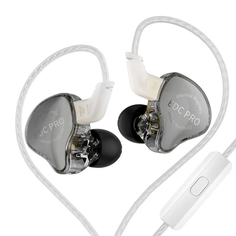 KZ EDC Pro Wire Earphone Large Dynamic Drivers Monitor Bass In-ear Headphone Cancelling Headset with Detachable Audio Cable