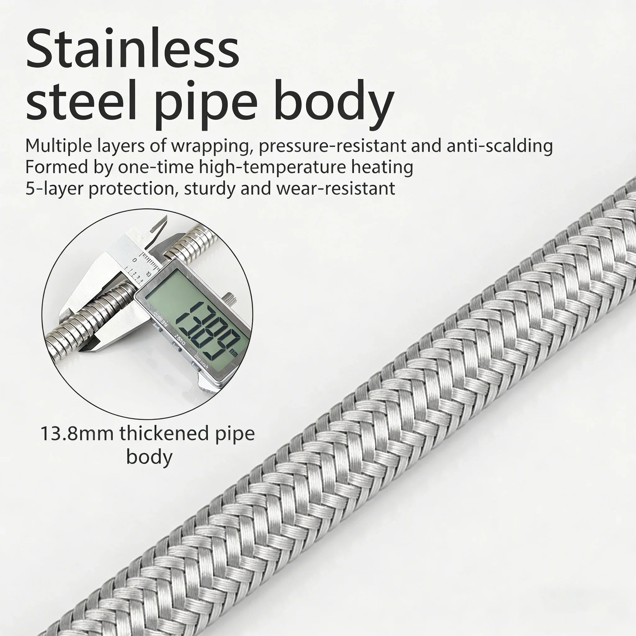 Spray hose, pressurized shower hose, explosion-proof water pipe, rain shower hose, thickened high-pressure shower hose ﻿