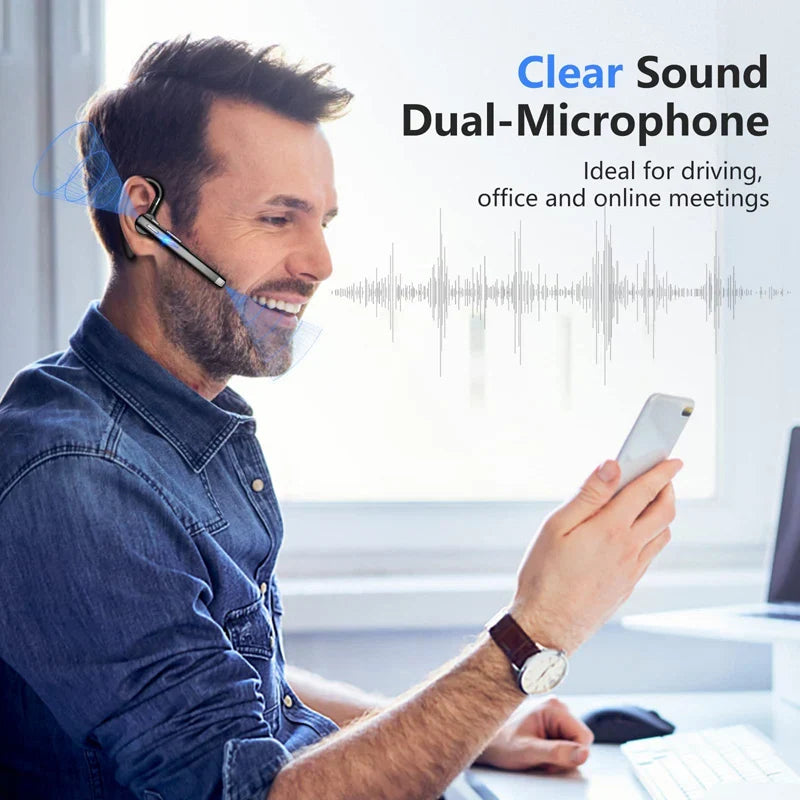 Wireless Headphones With Microphone Bluetooth Earphones ENC Noise Cancelling Hands-free Headset Busines Auriculares Driving