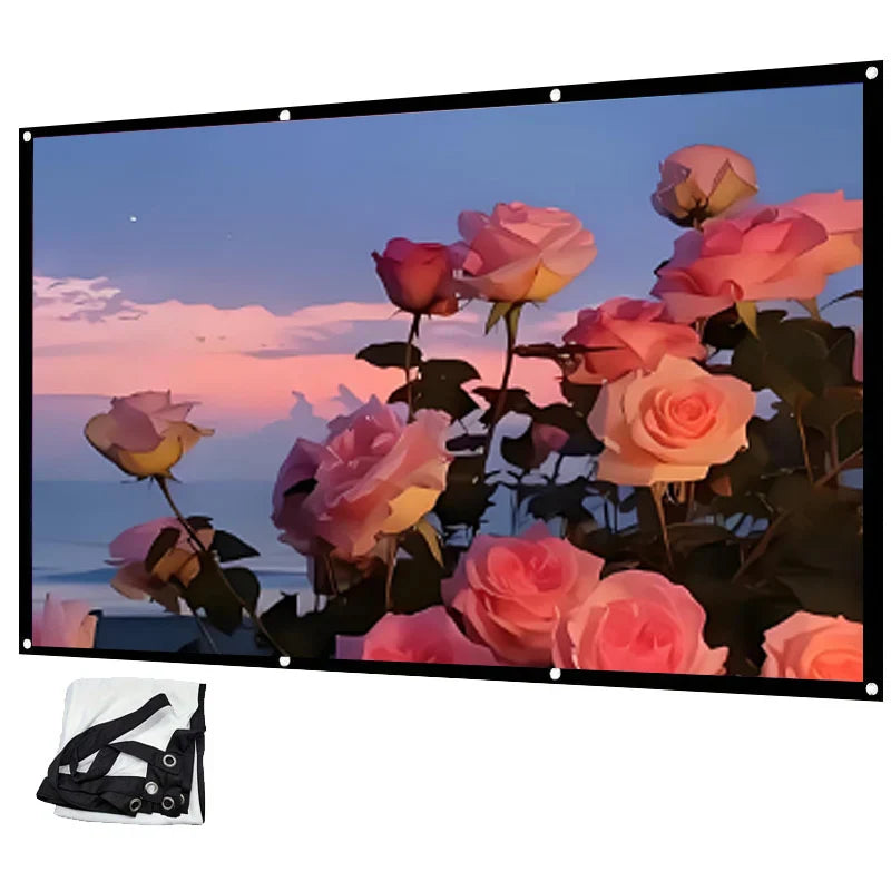 Portable projection screen 120 inches. Projection screen suitable for high-definition projectors.