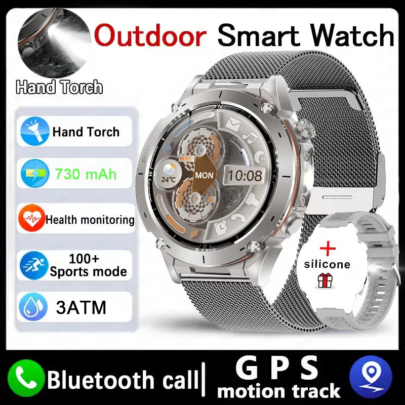 2025 NEW Dual-band GPS Outdoor Swim Sport Smart Watch Men Compass 730mAh Large Battery 10ATM Professional Waterproof Smart Watch