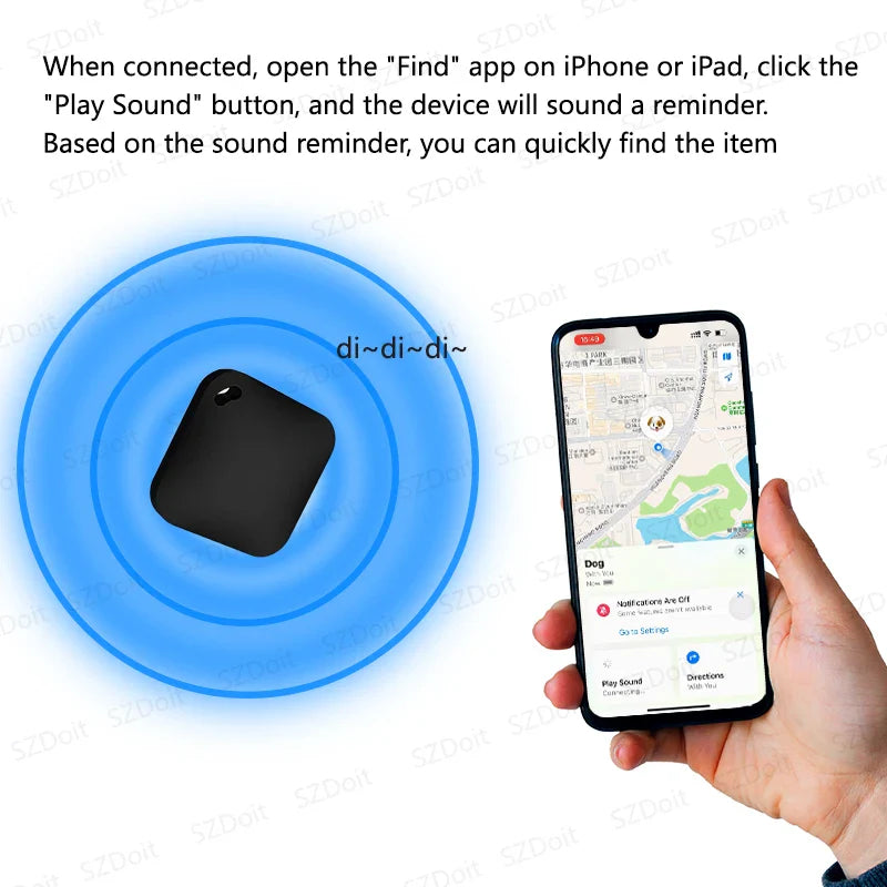 Anti Lose Smart Bluetooth GPS Tracker Works with Find My APP Reminder Device for Iphone Replacement Locator MFI Rated