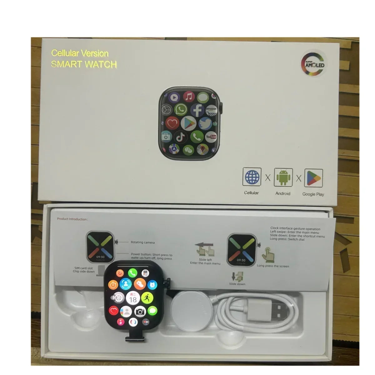 VP29 Smartwatch with rotating camera 2.29-inch AMOLED screen 490x580 Global Edition supports SIM WiFi GPS video calling