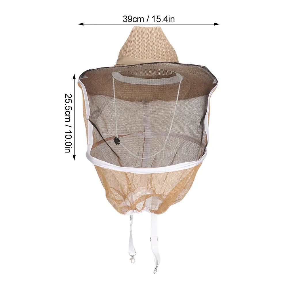 Beekeeping  Cowboy Hat Breathable Fireproof Beekeeping Veil  Face  Protector