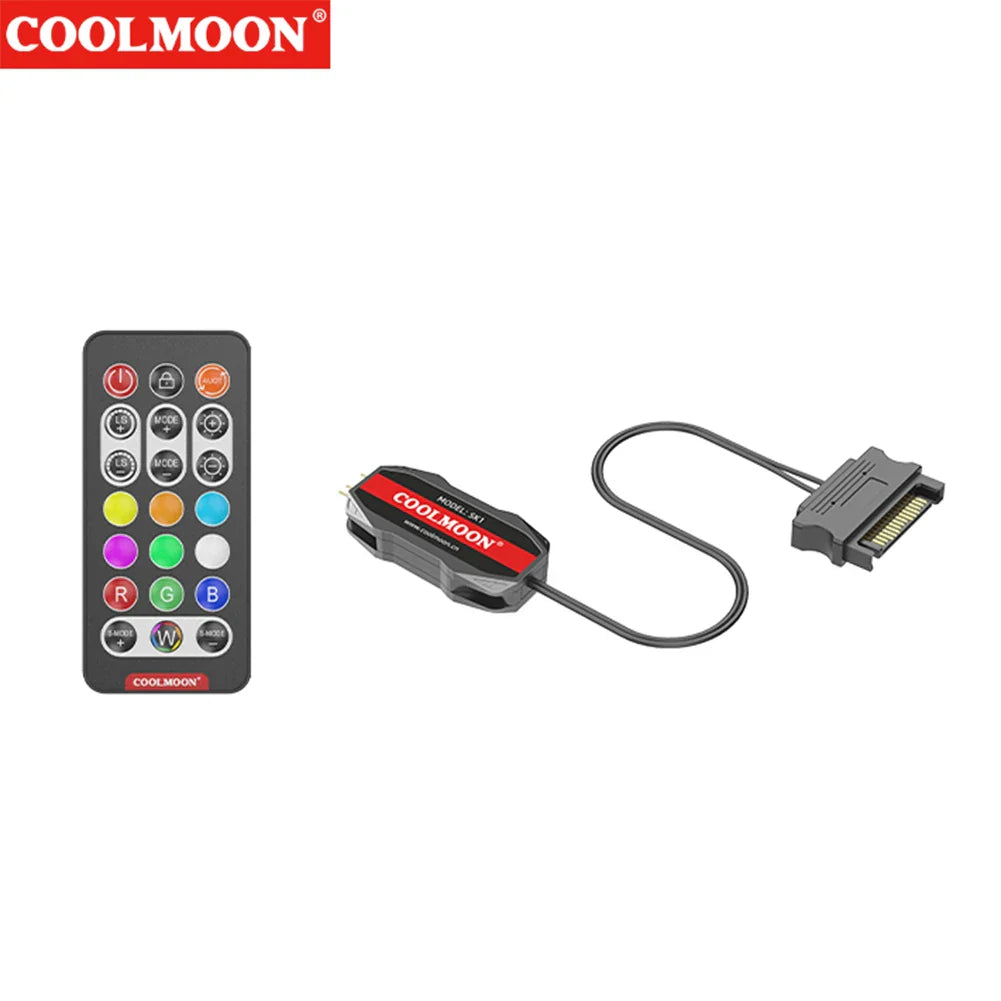 3 in 1/2 in 1 ARGB Controller Cable 5V 3 Pin 3Pin To SATA LED Color Intelligent Fan Controller HUB Adapter RGB Remote Controller