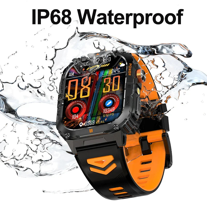 2026 New Smart Watch 2.00inch HD Display Bluetooth Call LED Flashlight Multiple Sports Modes Pedometer Men's Sports Smartwatch