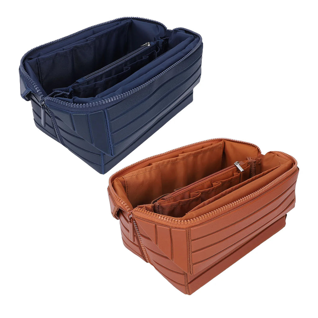 Fold Down Makeup Bag Large Capacity Water Proof Zippered Travel Cosmetic Case Toiletry Bag Zippered Toiletry Bag