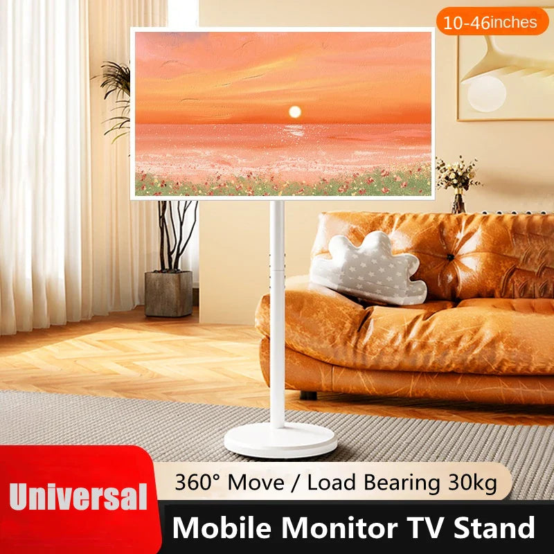 Modern Design TV Stand,Rolling TV Cart for 10-46 Inch OLED LED Monitors,TV Floor Stand Holds up to 88lbs,Max VESA 200x200mm