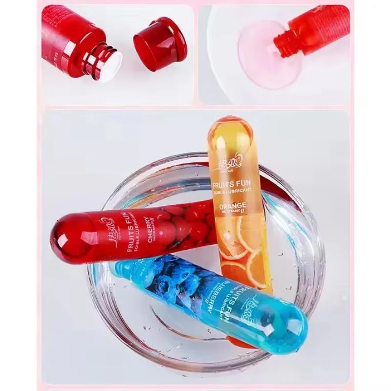 80ml Adult Erotic Lubricant Edible Fruit Flavor Oral Sex Water-soluble Human Lubricant Private Parts Lubricant Massage Sex Toy