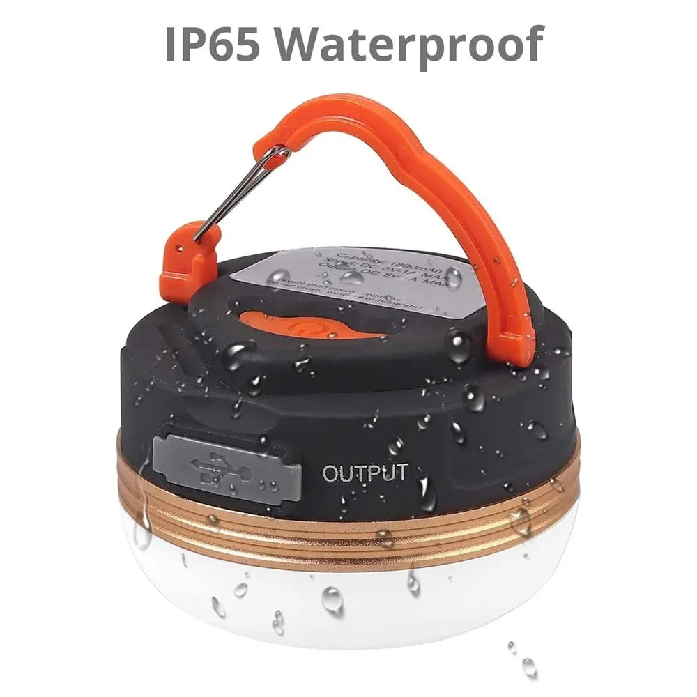 Outdoor Light Power Camping Lantern Tents Lamp 1200mah USB Rechargeable Portable Camping Light Outdoor Hiking Night Hanging Lamp