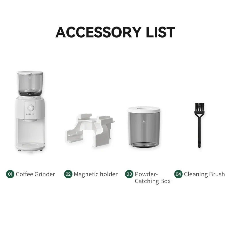 Petrus Coffee Grinder With 38 Precise Settings Conical Burr Grinder For Espresso/Drip/Pour Over/Cold Brew/French Press PE3700