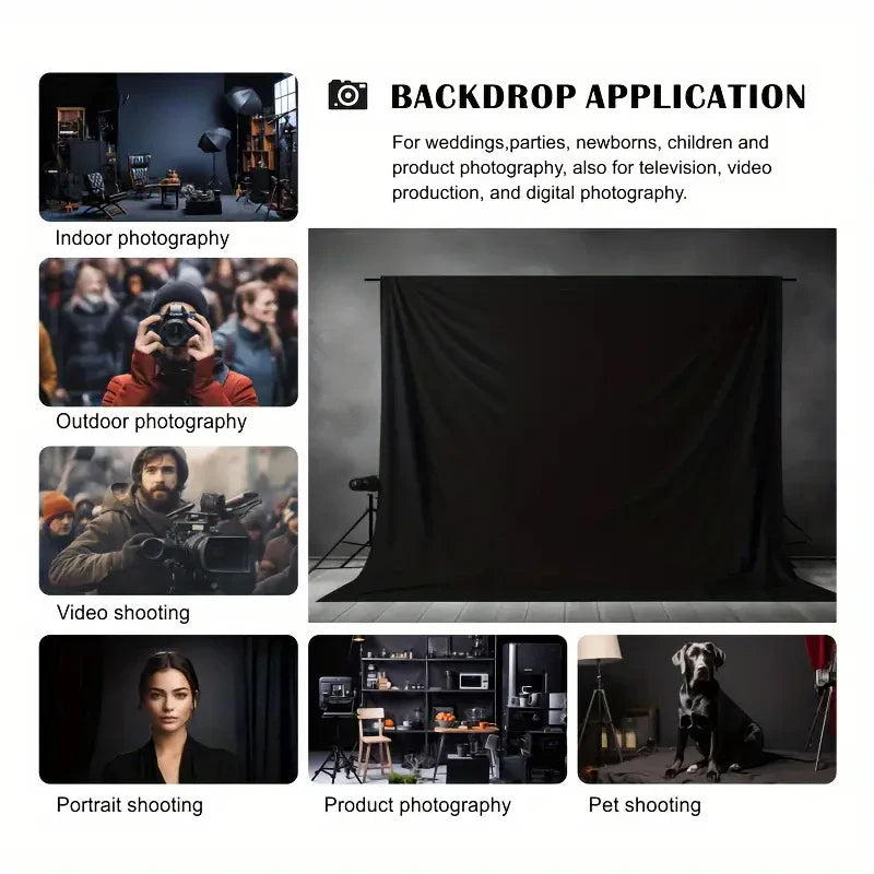 Portable black background fabric, suitable for photography, multifunctional and easy to install background fabric