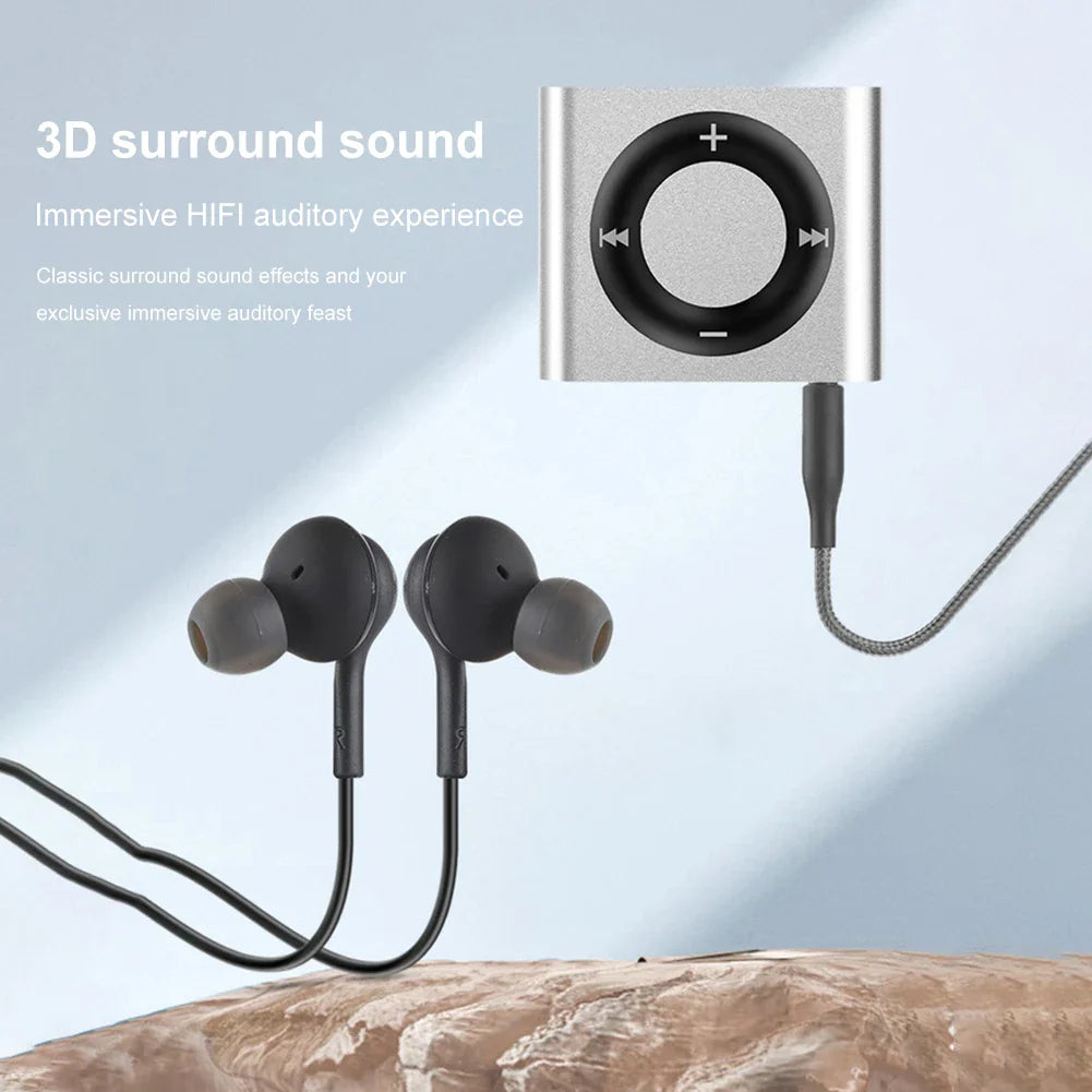 Mini MP3 Music Players Metal Clip-on Build in Speaker 180mAh Touch Tone Rechargeable with Headphone Support TF Card for Students