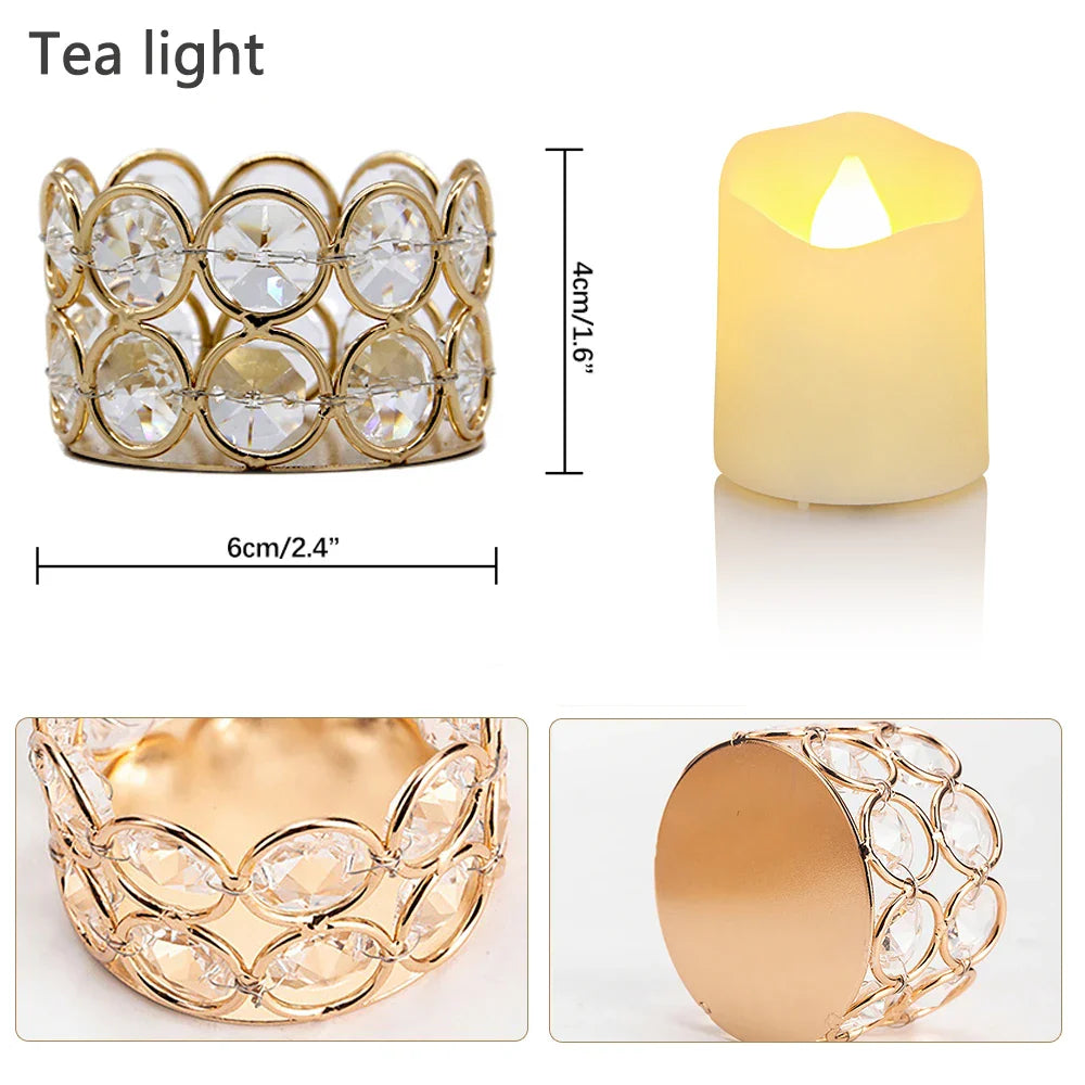 1/6pcs Candlesticks Crystal Tea Light Table Decoration Gift Box Candles Holder for wedding Valentine's Day Home Decor Tea Candle