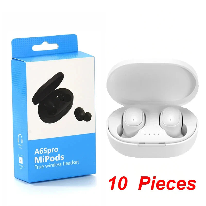 10Pcs Wholesale A6S TWS Wireless Headphones Bluetooth Earphone 5.0 Stereo Headset Earbuds with Microphone for ISO Android