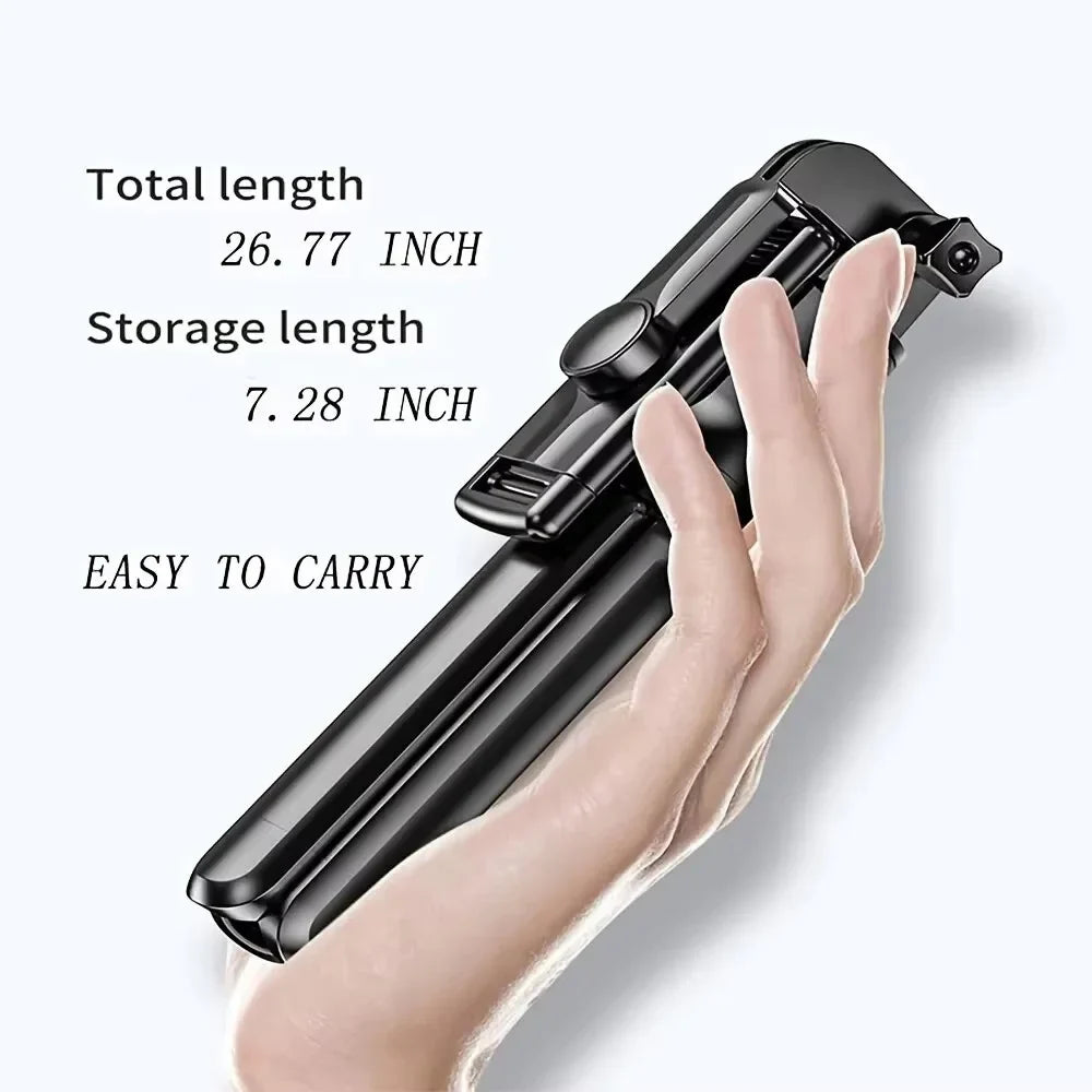Roreta Wireless Selfie Stick Tripod Stand Bluetooth Remote Extendable Tripod for iPhone Mobile Phone Tiktok Live Streaming