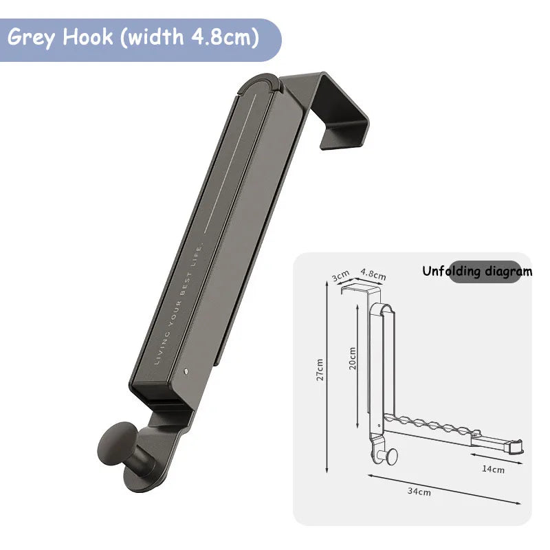 1/2pcs Folding Wall Hook portable drying rack Hidden Robe Towel Coat Hook door back hooks Expandable Sticky Towel Hanger
