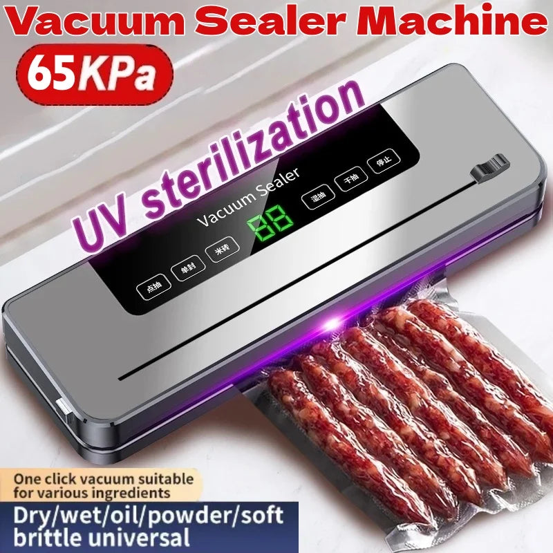 Home Vacuum Sealer Machine Dry/Wet Food Packaging Storage Plastic Bags Sealer Built-in Cutter Kitchen Products Packaging Sealer