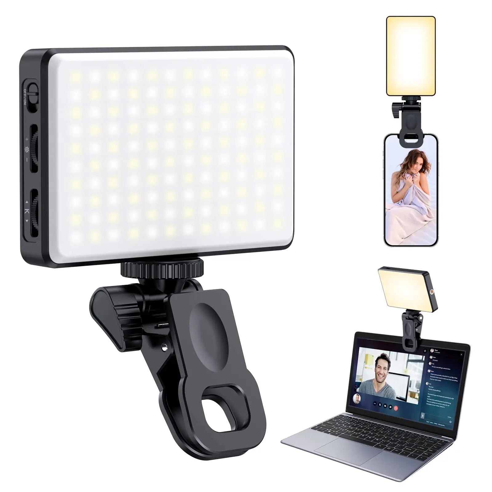 ST-120 LED Video Light Fill Light Rechargeable 3000 MAh CRI95 Portable Mini Selfie Light 2500-9000K Ajusted 3 Light Modes