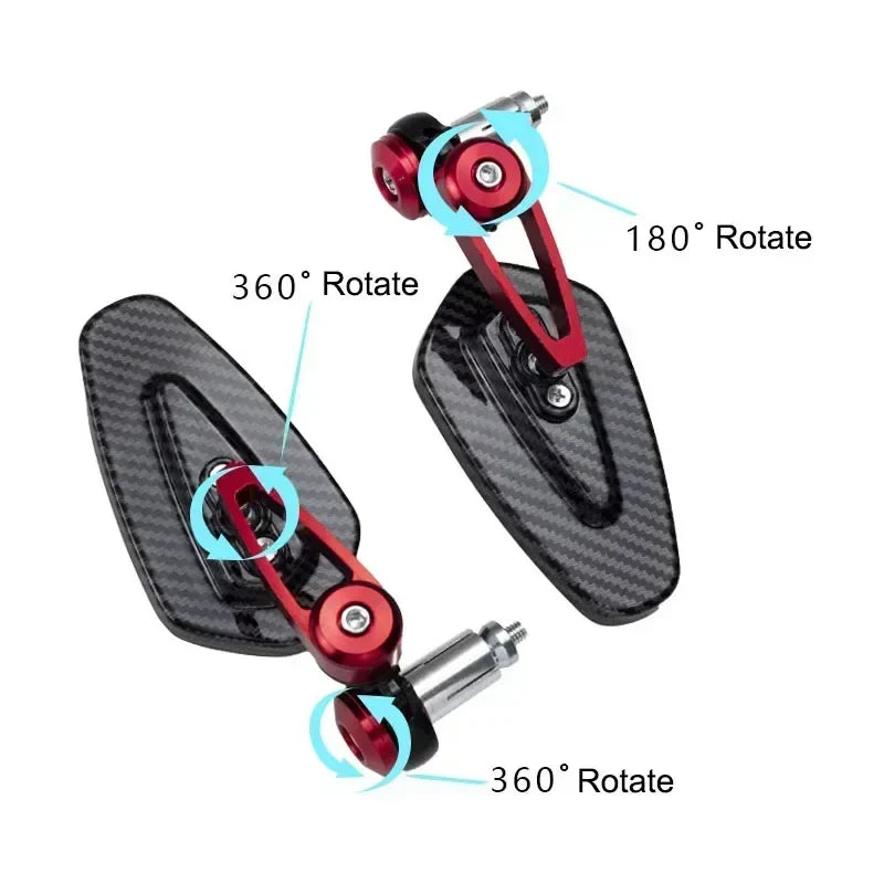 Universal Motorcycle Rearview Mirror Carbon Fiber Pattern Handlebar Mirror Modified Inverted Rear Mirror Motorbike Accessories