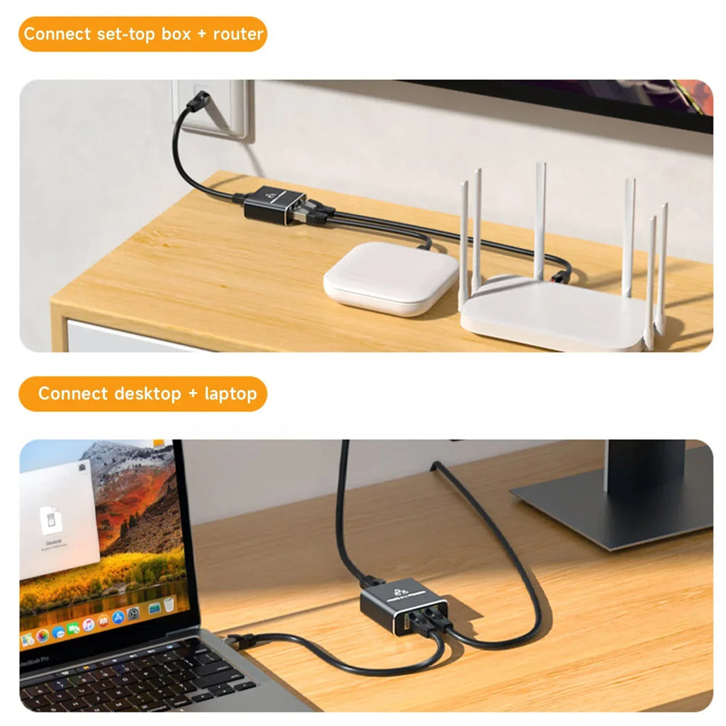 Gigabit 1000Mbps RJ45 Splitter 1 to 2 4 Ethernet Adapter Lan Connector Switch Coupler for PC Laptop TV Box Router Digital TV