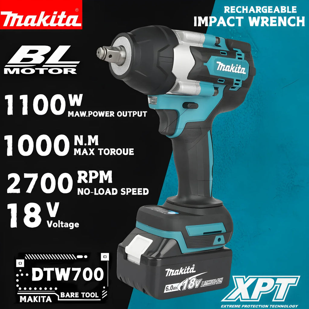Makita DTW700 18V Brushless Electric Wrench Cordless Drill Screwdriver Free Delivery Large Torque Power Tools Torque Wrench