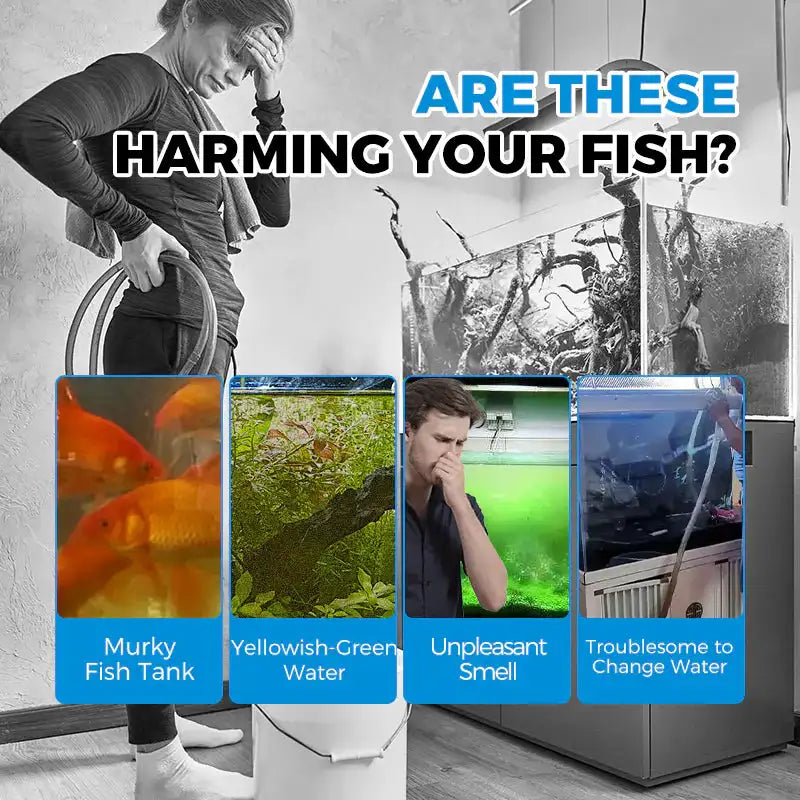 Automatic Aquarium Filter System 4W/220V Fish Tank Built-in Filter Oxygenated Water Circulation Anti Backflow Water Pump-US Plug