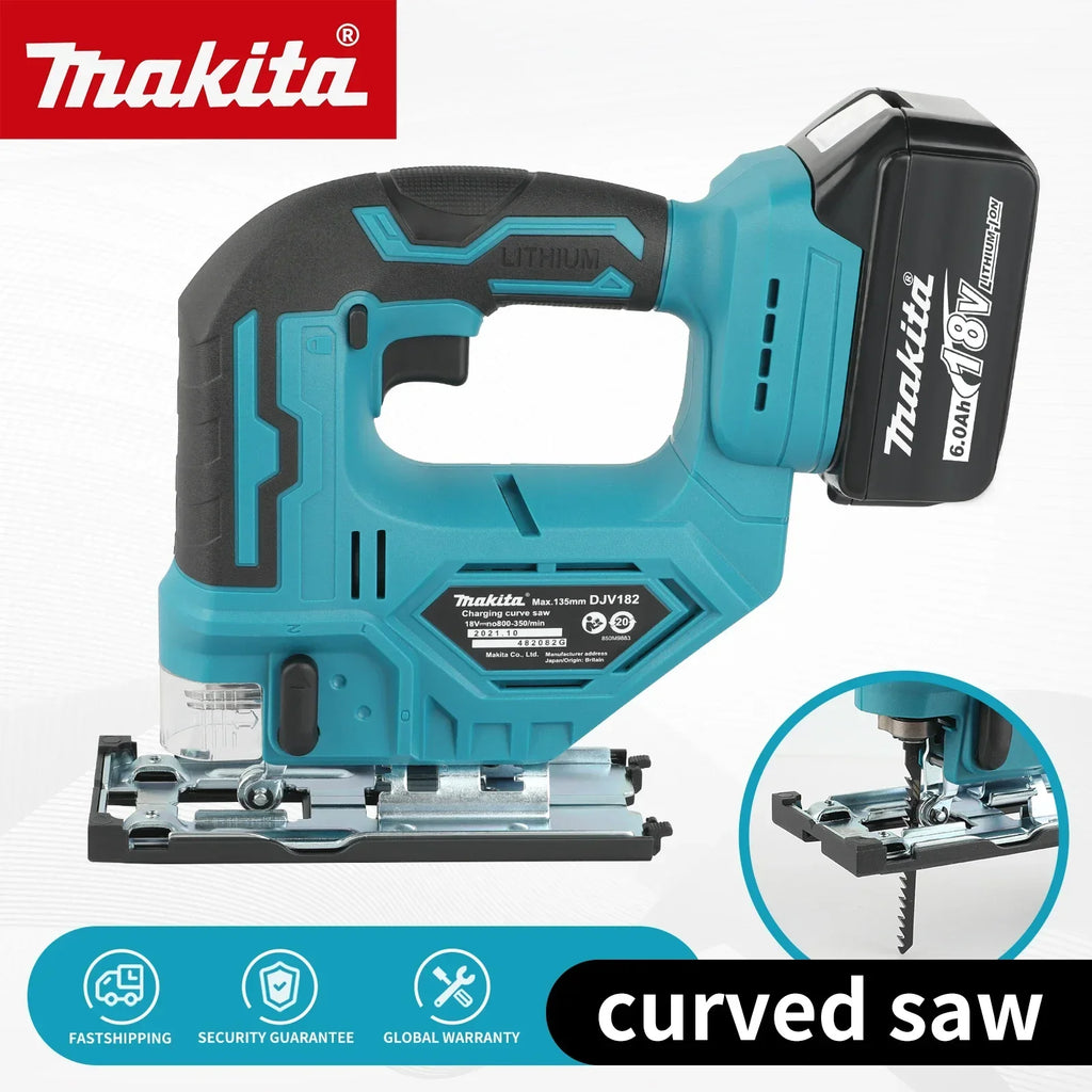 For Makita DJV182 Brushless Portable Carpenter Power Tool Jigsaw Electric Jig Cordless Barrel Handle Jigsaw Free Delivery