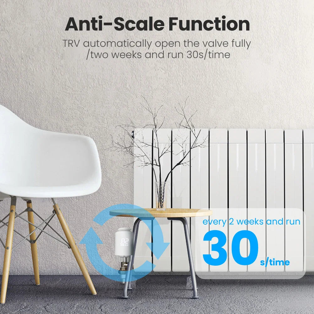 AVATTO ZigBee Thermostat Radiator Actuator Smart TRV Thermostatic Valve Temperature Controller Support Tuya Alexa Google Home