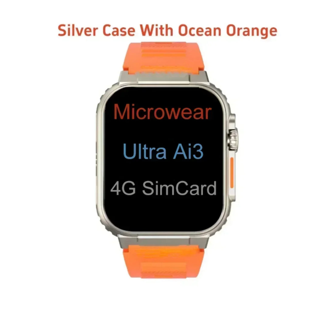 New 5G Smartwatch Ultra Ai3 Android 180° Rotating Camera 4G sim card Call Google Play GPS WIFI Amoled HD Display Smart Watch Men