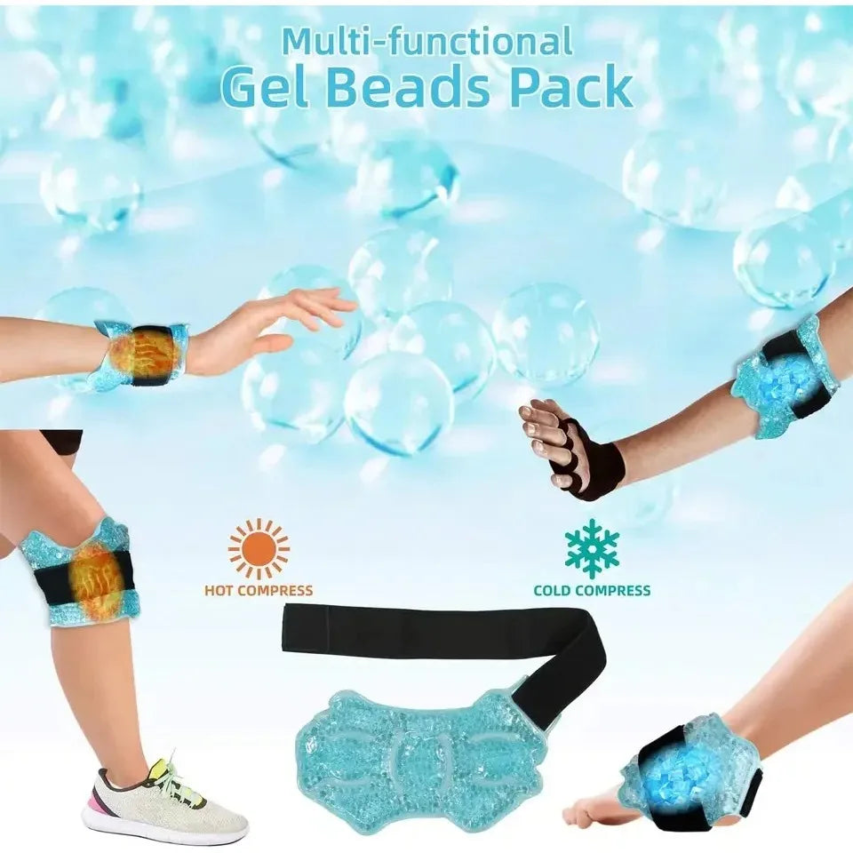 Ankle/Sport Foot Ice Compress Wrap Ankle Hot Cold Gel Bead Ice Pack for Ankle Foot Hand Care Massager Ankle Support Ankle Pad
