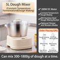 SUNATUR Dough Kneading Machine Household Stand Mixer with Chinese & Western Modes Timed Fermentation  Cream Whipping