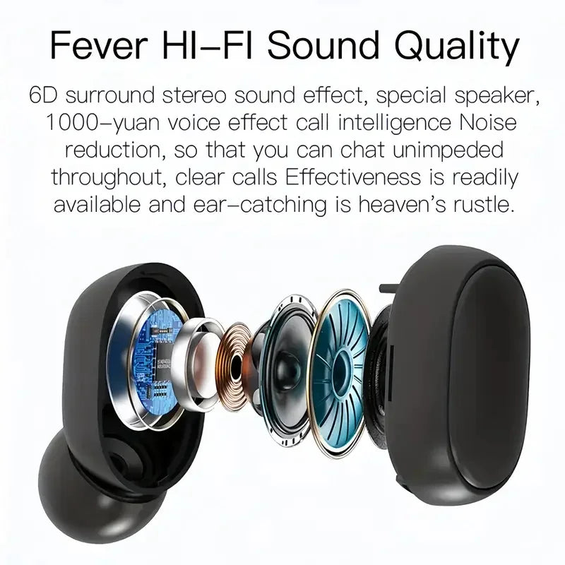 Original A6S TWS Wireless Bluetooth Headset with Mic Air Pro Earbuds for Xiaomi Noice Cancelling Earphone Bluetooth Headphones