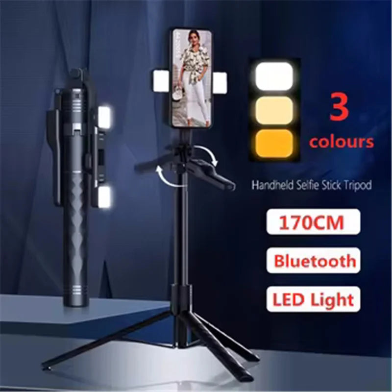 Roreta K28 Long Wireless Selfie Stick Tripod Stand Foldable Monopod With Remote shutter For Smartphones TIKTOK Shooting Live